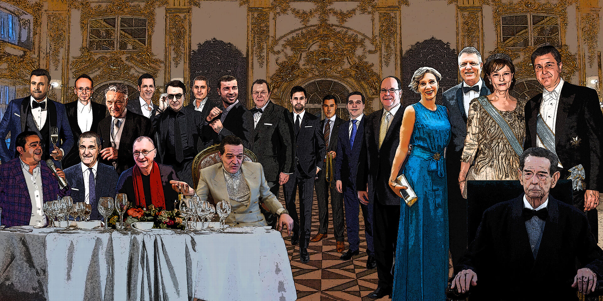 Royal gala, Alexandru Ciucu clientele — palace ballroom, black tie